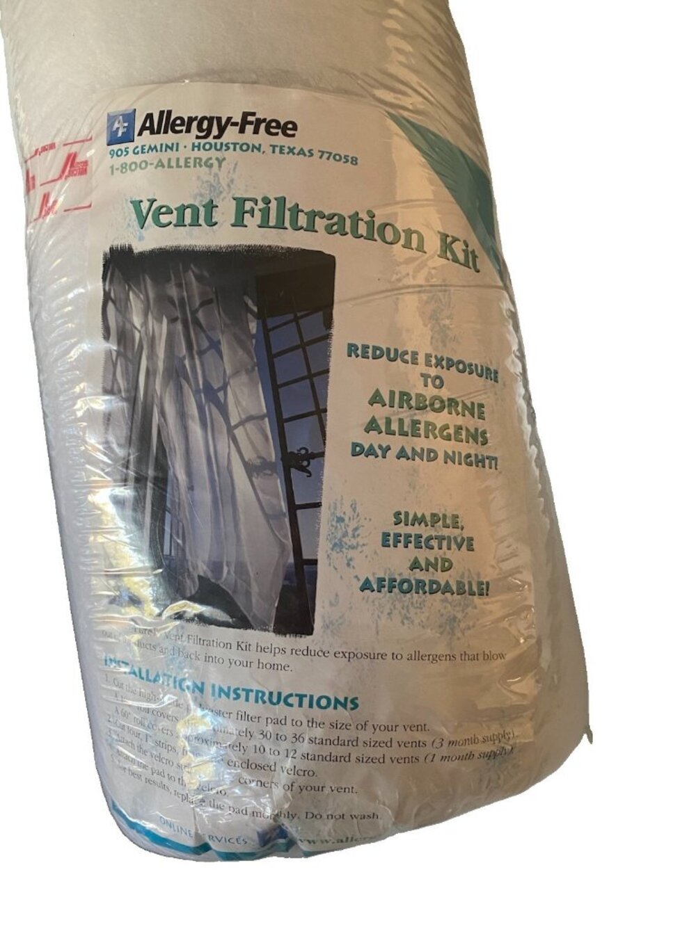 Aller-Pure Vent Filtration Kit, Cut To Fit Allergy HVAC Air Filter 14x60